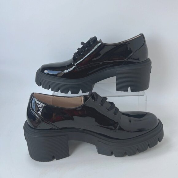 Stuart Weitzman Soho Derby Lug Sole Leather Chunky Heel Loafers Women Size 39 - Picture 6 of 11